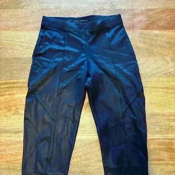Zara Leather-Effect Black Coated Leggings Pants - Size XS - Picture 1 of 10
